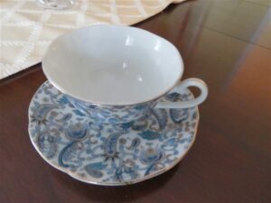 Blue Paisley Cup & Saucer by Lefton 2