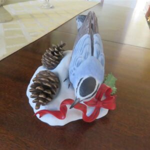 Vintage Lenox Fine Porcelain Bird Figurine 2001 Christmas Nuthatch 1