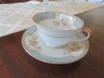 Footed Cup & Saucer Blue Dawn 622 Noritake 1