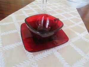 Ruby Red Cup & Saucer 1