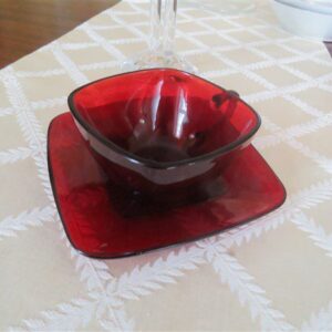 Ruby Red Cup & Saucer 1