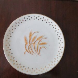 Golden Wheat Fleur De Lis Bread Plate 1