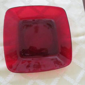 Luncheon Plate Red Glass Anchor Hocking 1