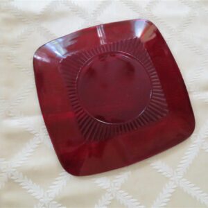 Luncheon Plate Red Glass Anchor Hocking 2