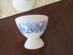 Lidded Apothecary Jar Asian Design Blue on White Belgium Milk Glass 3