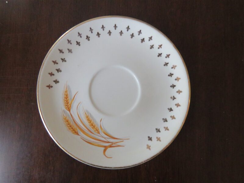 Golden Wheat fleur de lis Saucer 1