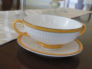 Footed Cream Soup Bowl & Saucer Set A7049 by WEDGWOOD 1