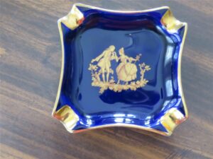 Limoges Cobalt Blue Ashtray 1