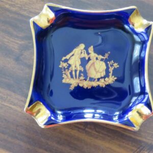 Limoges Cobalt Blue Ashtray 1