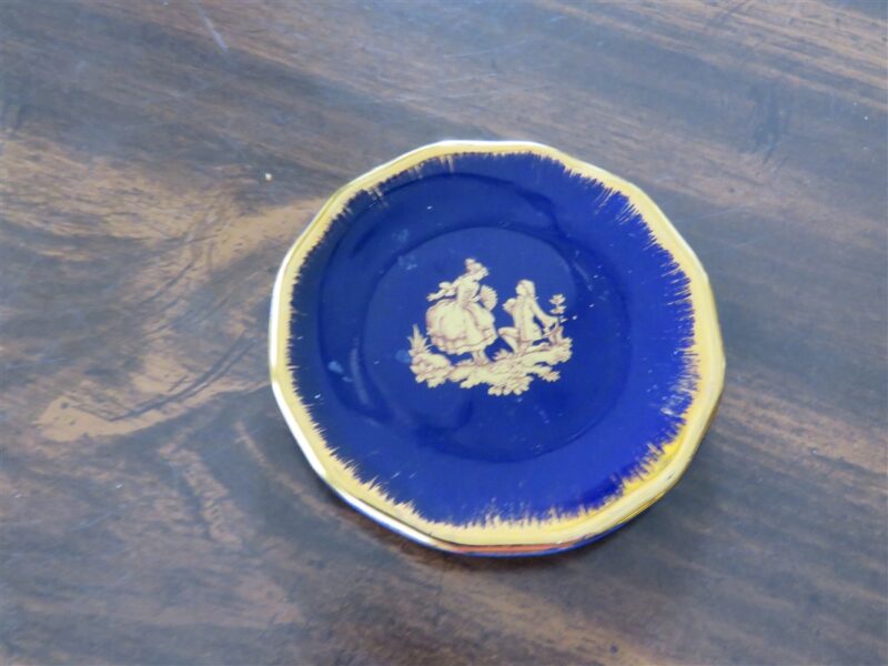 Limoges Cobalt Blue Trinket Tray 1