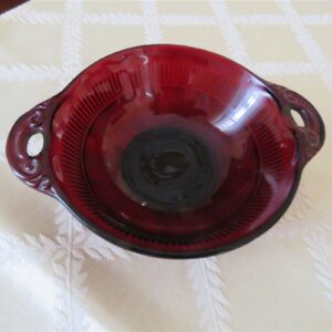 Anchor Hocking Fruit Dish Coronation Red Glass 1