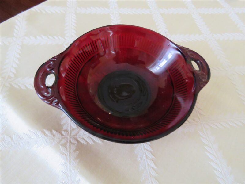 Anchor Hocking Fruit Dish Coronation Red Glass 1