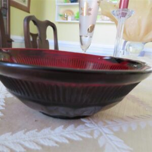 Anchor Hocking Fruit Dish Coronation Red Glass 2