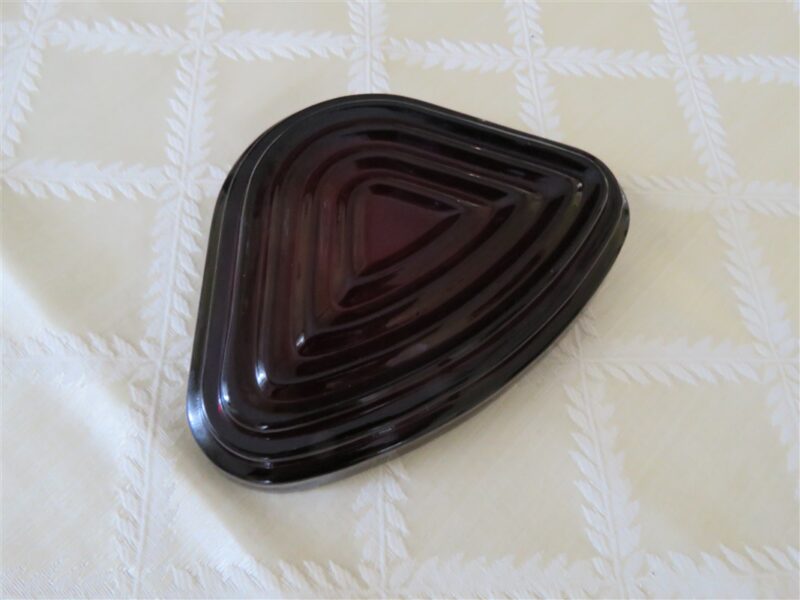 Anchor Hocking Ruby Red Glass Triangle Relish Dish 2