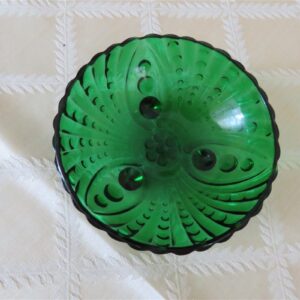 Anchor Hocking Forest Green Burple Desert Dish 1