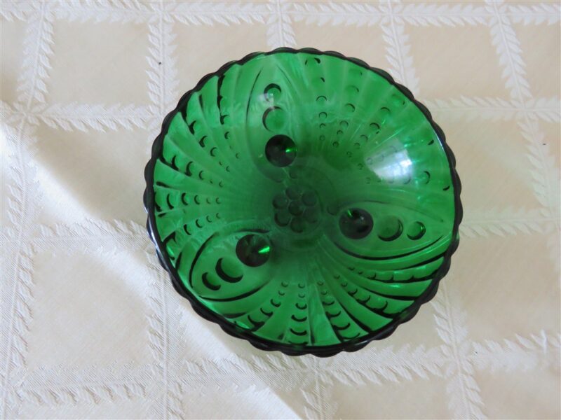 Anchor Hocking Forest Green Burple Desert Dish 1