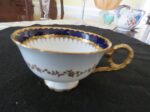 Coalport Spearpoint Pattern 3691 Cobalt and Gold Tea Cup and Saucer