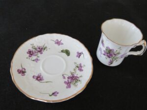 Vintage Hammersley "Victorian Violets" from English Countryside teacup and matching saucer.  2