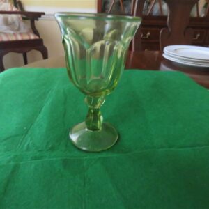 Green Wine Water Goblet Fostoria 12
