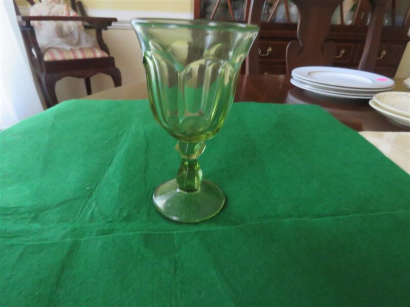 Green Wine Water Goblet Fostoria 12