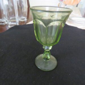 Green Wine Water Goblet Fostoria 2