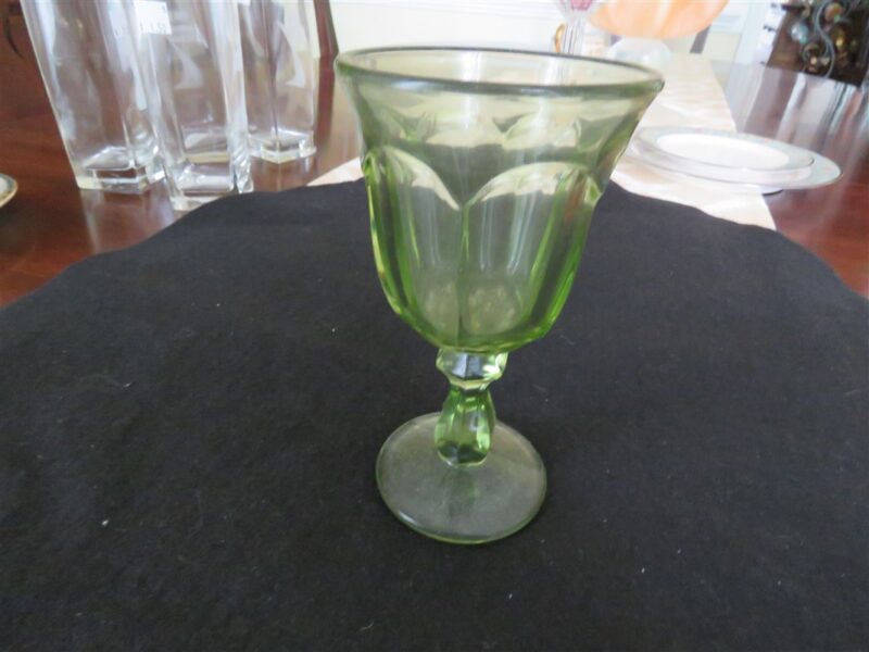 Green Wine Water Goblet Fostoria 2