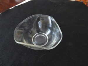 Vintage 60s mid century modern Art bowl clear glass candy dish 1