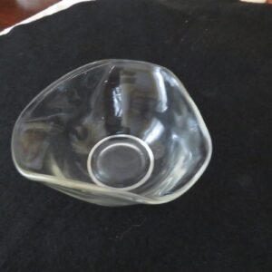 Vintage 60s mid century modern Art bowl clear glass candy dish 1