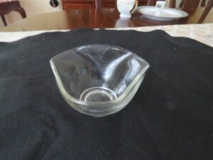 Vintage 60s mid century modern Art bowl clear glass candy dish 2