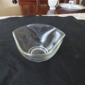 Vintage 60s mid century modern Art bowl clear glass candy dish 2