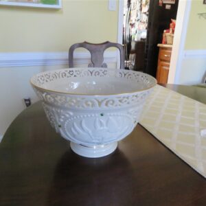 Jeweled Butterfly Bowl by Lenox Green Jewels, Embossed Flowers 1