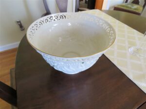 Jeweled Butterfly Bowl by Lenox Green Jewels, Embossed Flowers 2