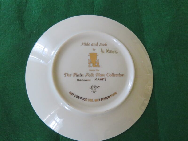 HIDE AND SEEK Plate The Plain Folk Amish Mennonite Lenox Buggy Floral Al Koenig 2