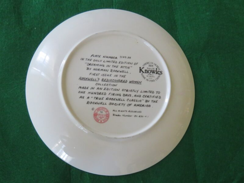 NORMAN ROCKWELL'S "DREAMING IN THE ATTIC" COLLECTOR PLATE 1