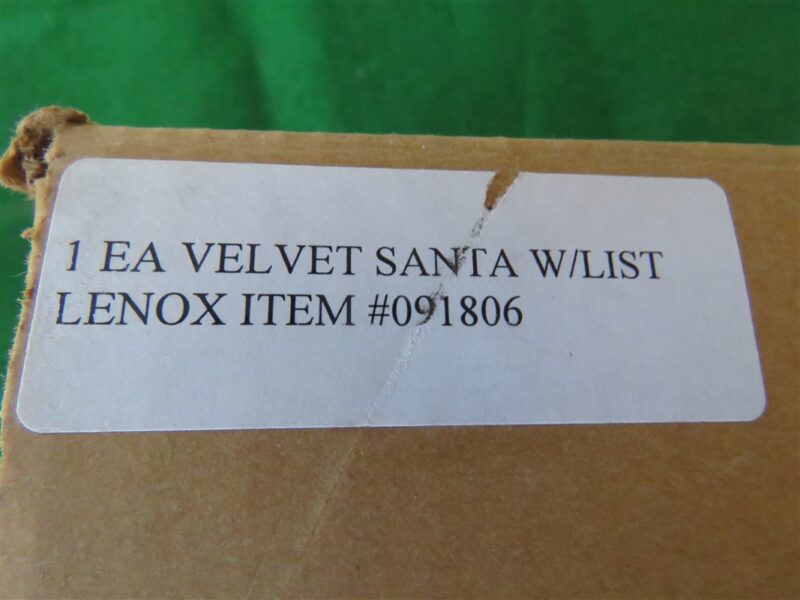 Byers Choice Caroler Lenox Velvet Santa With Quill & List 16