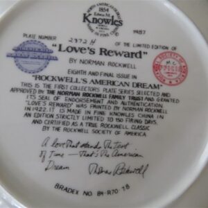 Norman Rockwell Plate “Loves Reward” Edwin Knowles  2
