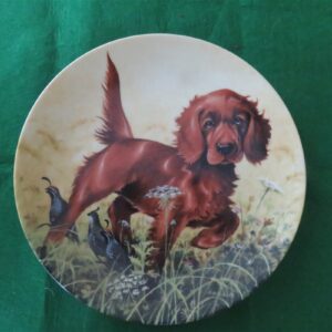 Edwin M Knowles Collector Plate "Missing the Point Irish Setter" by Lynn Kaatz Third issue in “Field of Puppies” series. 1