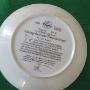 Edwin M Knowles Collector Plate "Missing the Point Irish Setter" by Lynn Kaatz Third issue in “Field of Puppies” series. 2