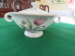 Rare Vintage Theodore Haviland China NY "Garden Flower" Sugar Bowl with Lid - Pink Flowers - Gold Trim 1