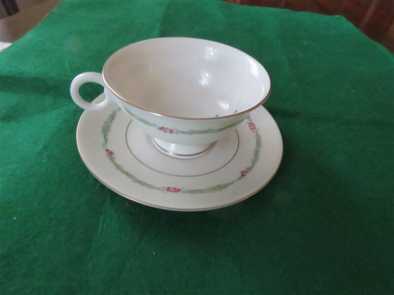 Footed Cup & Saucer Theodore Haviland New York GARDEN FLOWERS 1