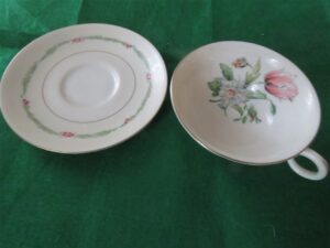 Footed Cup & Saucer Theodore Haviland New York GARDEN FLOWERS 2