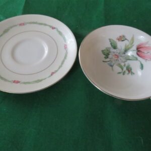 Footed Cup & Saucer Theodore Haviland New York GARDEN FLOWERS 2