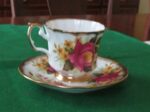 Staffordshire Elizabethan Jacobean Teacup and Saucer 1940’s Floral pattern. 2