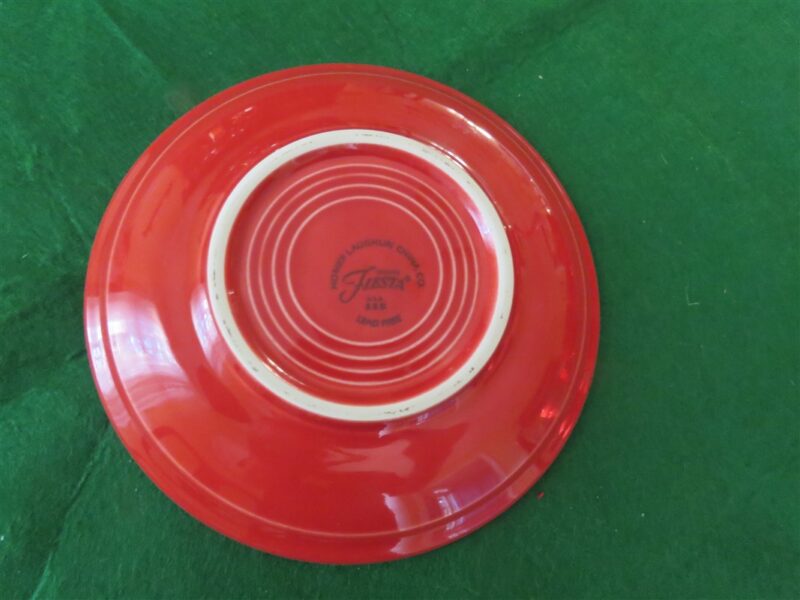 Flat Cup & Saucer by Homer Laughlin Fiesta Pattern Scarlet Red Color 3