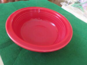 Round Vegetable Bowl Fiesta Pattern Scarlet Color by Homer Laughlin. 1