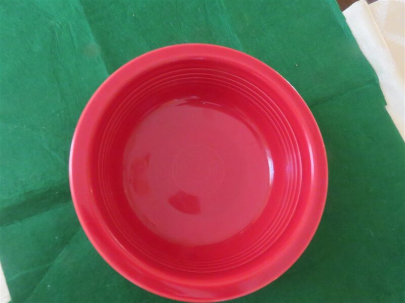 Round Vegetable Bowl Fiesta Pattern Scarlet Color by Homer Laughlin. 2