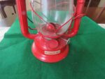 Vintage Dietz Junior Kerosene Lantern 12" . 1977. Red. Very good condition. NO damage to paint. Mechanical woorking condition is excellent. Wick was burned one time. Slightly used. 2