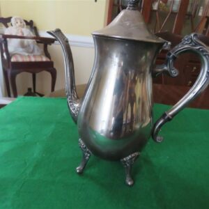 Vintage Silverplate Lidded Coffee Pot  Footed 1