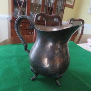 Footed Water Pitcher Silverplate Vintage Ice lip. 1