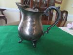 Footed Water Pitcher Silverplate Vintage Ice lip. 2